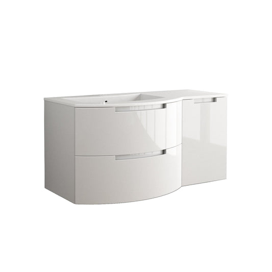 Latoscana OA43OPT2W Latoscana Oasi 43" Vanity with Left Side Cabinet in White OA43OPT2W