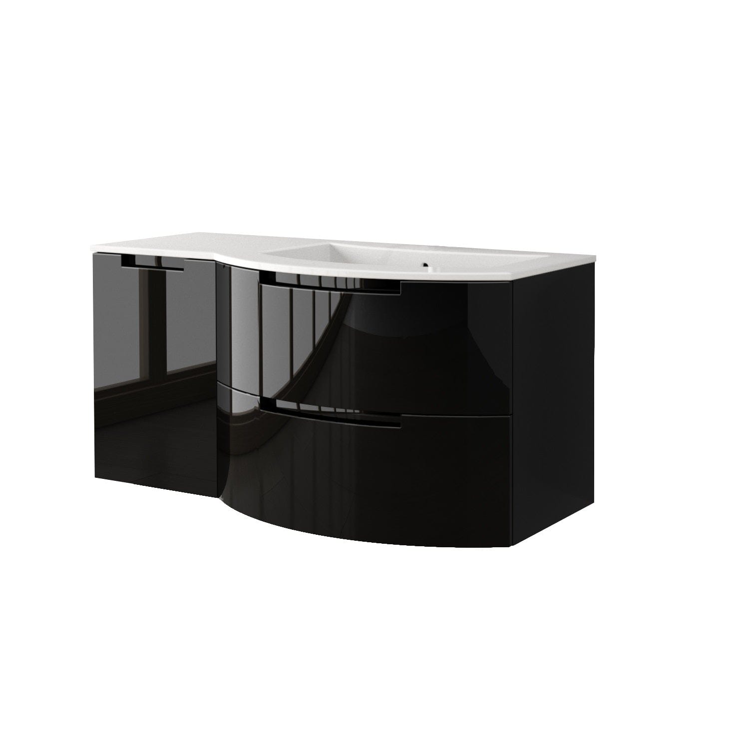 Latoscana OA43OPT3B Latoscana Oasi 43" Vanity with Right Side Cabinet in Black OA43OPT3B