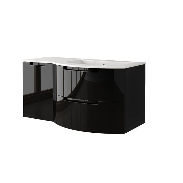 Latoscana OA43OPT3B Latoscana Oasi 43 Vanity with Right Side Cabinet in Black OA43OPT3B