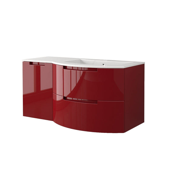 Latoscana OA43OPT3R Latoscana Oasi 43 Vanity with Right Side Cabinet in Red OA43OPT3R