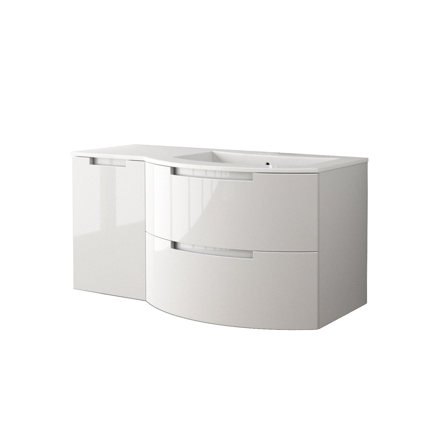 Latoscana OA43OPT3W Latoscana Oasi 43" Vanity with Right Side Cabinet in White OA43OPT3W