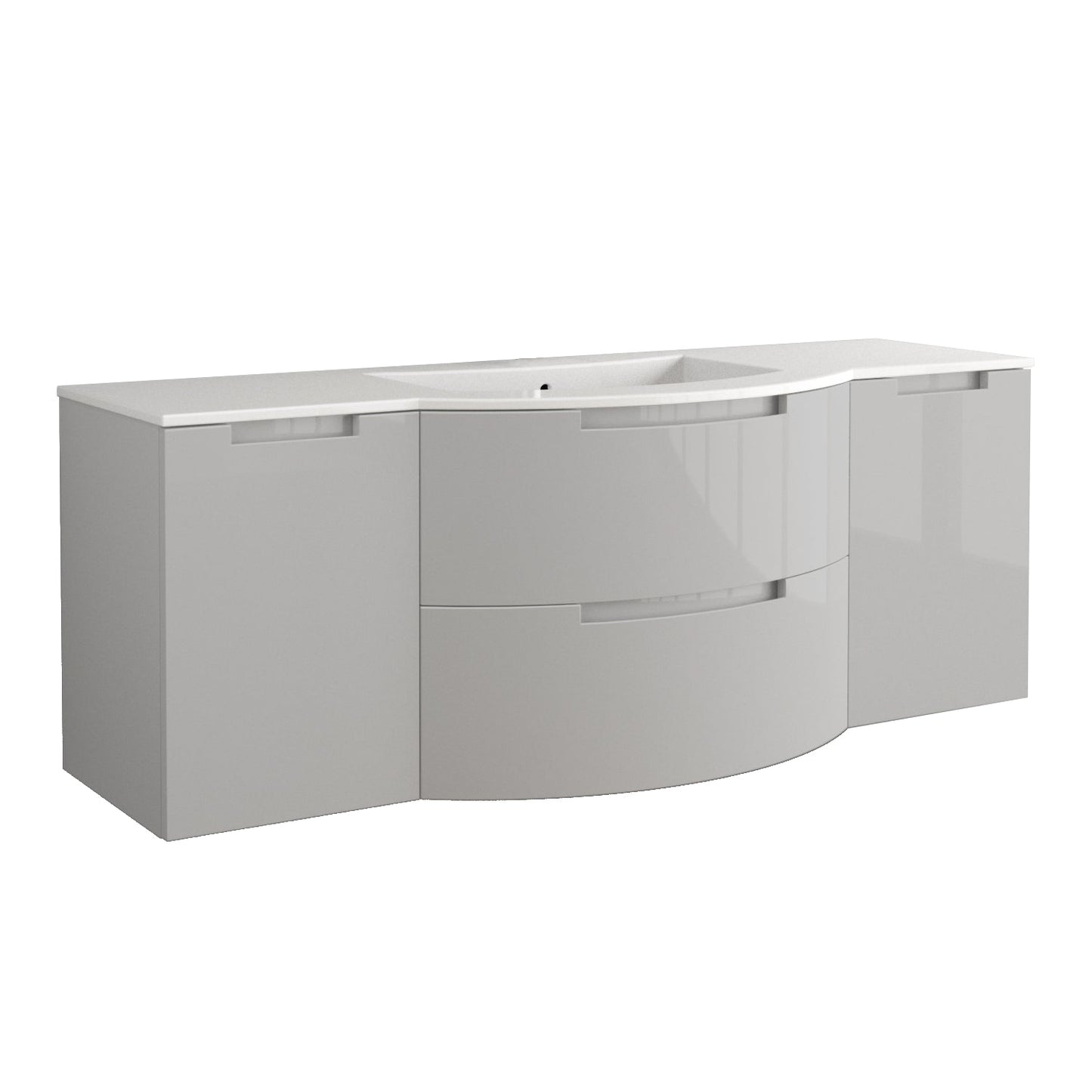 Latoscana OA57OPT4G Latoscana Oasi 57" Vanity with Both Side Cabinets in Gray OA57OPT4G