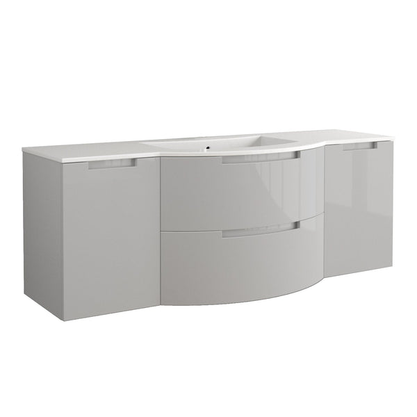 Latoscana OA57OPT4G Latoscana Oasi 57 Vanity with Both Side Cabinets in Gray OA57OPT4G