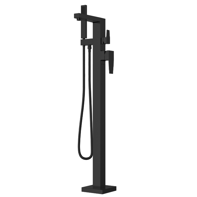 Latoscana QUBL136 LaToscana QUBL136 QUADRO Freestanding Floor Mounted Tub Filler in Matte Black