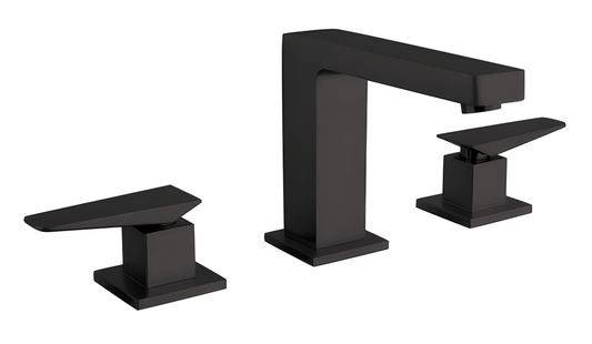 Latoscana QUBL214 LaToscana QUBL214 QUADRO Widespread Lavatory Faucet with Lever Handles in Matte Black