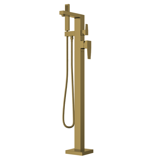 Latoscana QUOK136 LaToscana QUOK136 QUADRO Freestanding Floor Mounted Tub Filler in Matte Gold