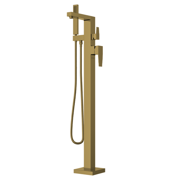 Latoscana QUOK136 LaToscana QUOK136 QUADRO Freestanding Floor Mounted Tub Filler in Matte Gold