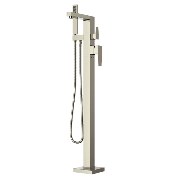 Latoscana QUPW136 LaToscana QUPW136 QUADRO Freestanding Floor Mounted Tub Filler in Brushed Nickel