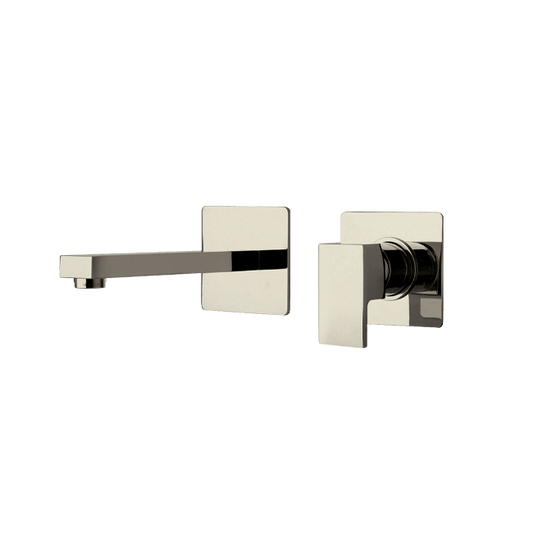 Latoscana QUPW208 LaToscana QUPW208 QUADRO Single-Lever Handle Wall-Mount Lavatory Faucet in Brushed Nickel