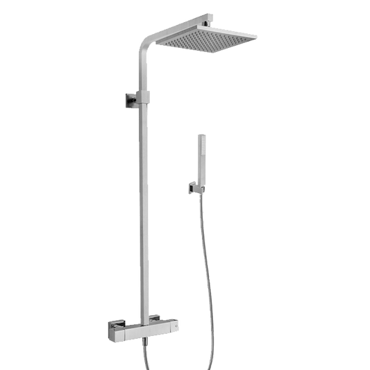 Latoscana QUPW689 LaToscana QUPW689 QUADRO Brass Shower Column with Thermostatic Mixer in Brushed Nickel