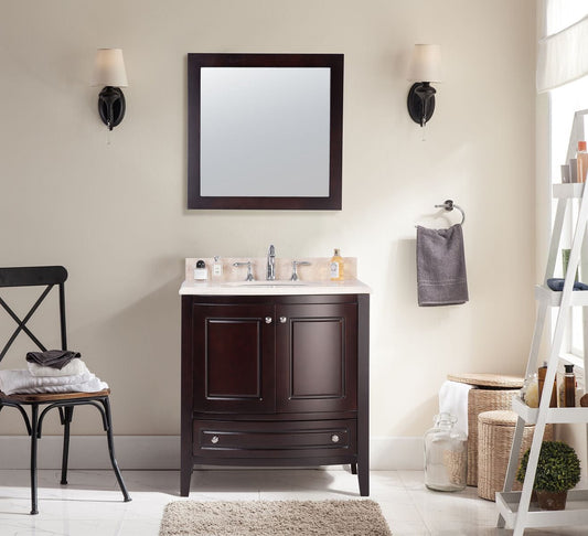 Laviva 3130709-32B-JG Laviva Estella 32" Brown Bathroom Vanity with Jerusalem Gold Marble Countertop 3130709-32B-JG