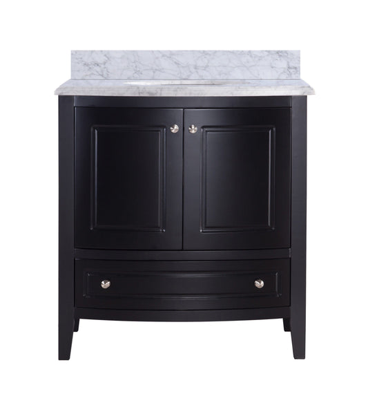 Laviva 3130709-32E-WC Laviva Estella 32" Espresso Bathroom Vanity with White Carrara Marble Countertop 3130709-32E-WC