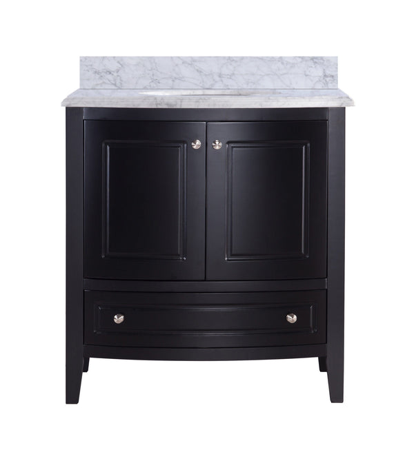 Laviva 3130709-32E-WC Laviva Estella 32 Espresso Bathroom Vanity with White Carrara Marble Countertop 3130709-32E-WC