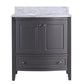 Laviva 3130709-32G-WC Laviva Estella 32" Gray Bathroom Vanity with White Carrara Marble Countertop 3130709-32G-WC