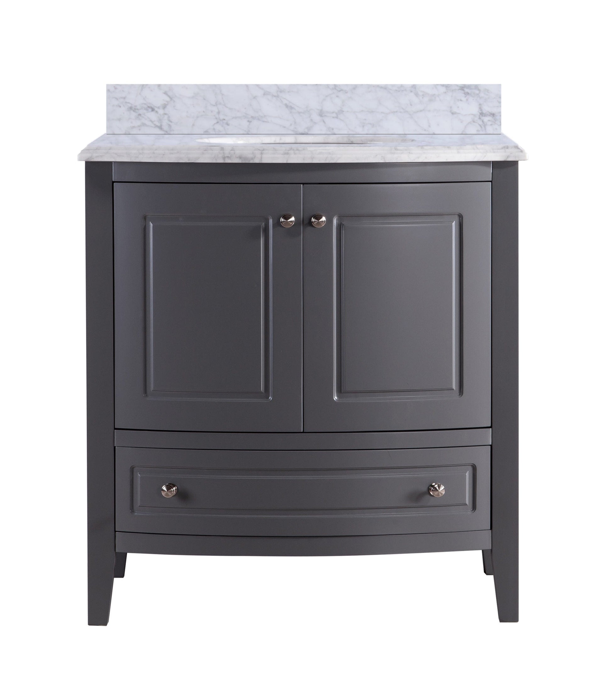 Laviva 3130709-32G-WC Laviva Estella 32" Gray Bathroom Vanity with White Carrara Marble Countertop 3130709-32G-WC