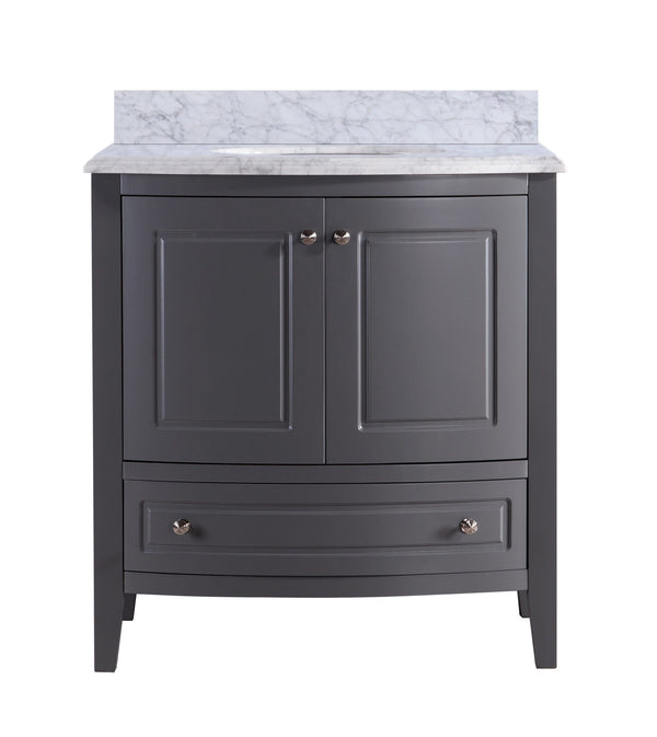 Laviva 3130709-32G-WC Laviva Estella 32 Gray Bathroom Vanity with White Carrara Marble Countertop 3130709-32G-WC