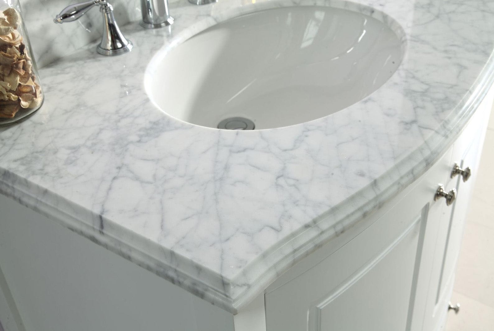 Laviva 3130709-32W-WC Laviva Estella 32" White Bathroom Vanity with White Carrara Marble Countertop 3130709-32W-WC