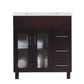 Laviva 31321529-32B-CB Laviva Nova 32" Brown Bathroom Vanity with White Ceramic Basin Countertop 31321529-32B-CB