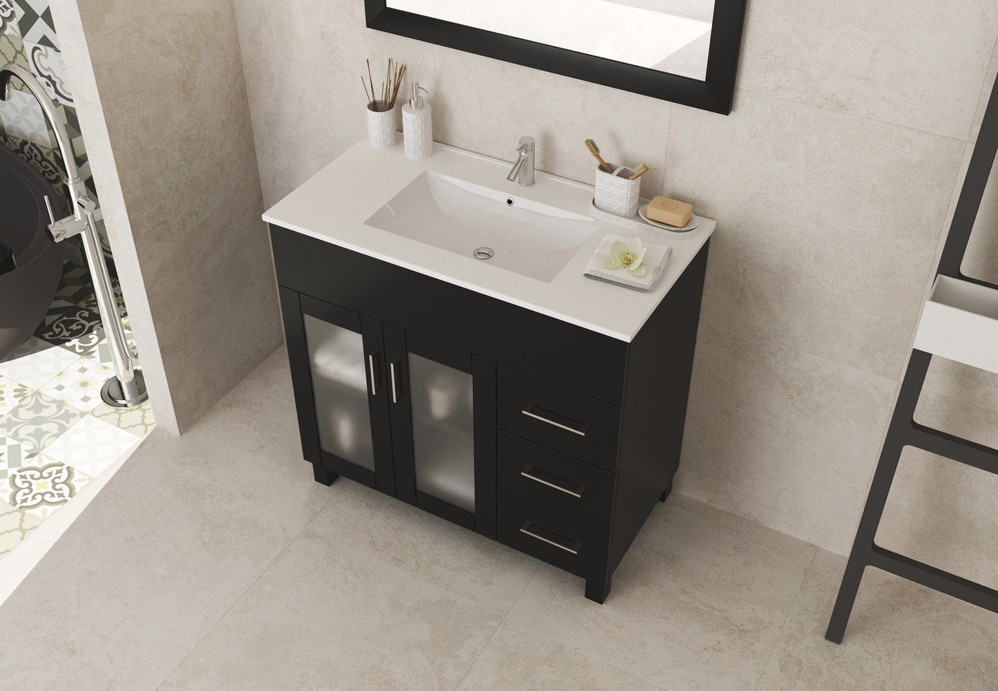 Laviva 31321529-36E-CB Laviva Nova 36" Espresso Bathroom Vanity with White Ceramic Basin Countertop 31321529-36E-CB