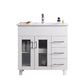 Laviva 31321529-36W-CB Laviva Nova 36" White Bathroom Vanity with White Ceramic Basin Countertop 31321529-36W-CB