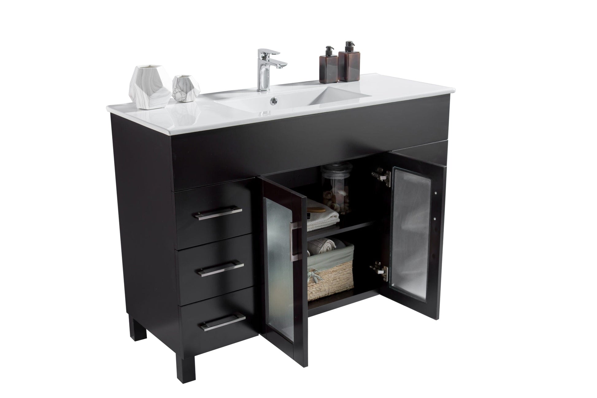 Laviva 31321529-48E-CB Laviva Nova 48" Espresso Bathroom Vanity with White Ceramic Basin Countertop 31321529-48E-CB