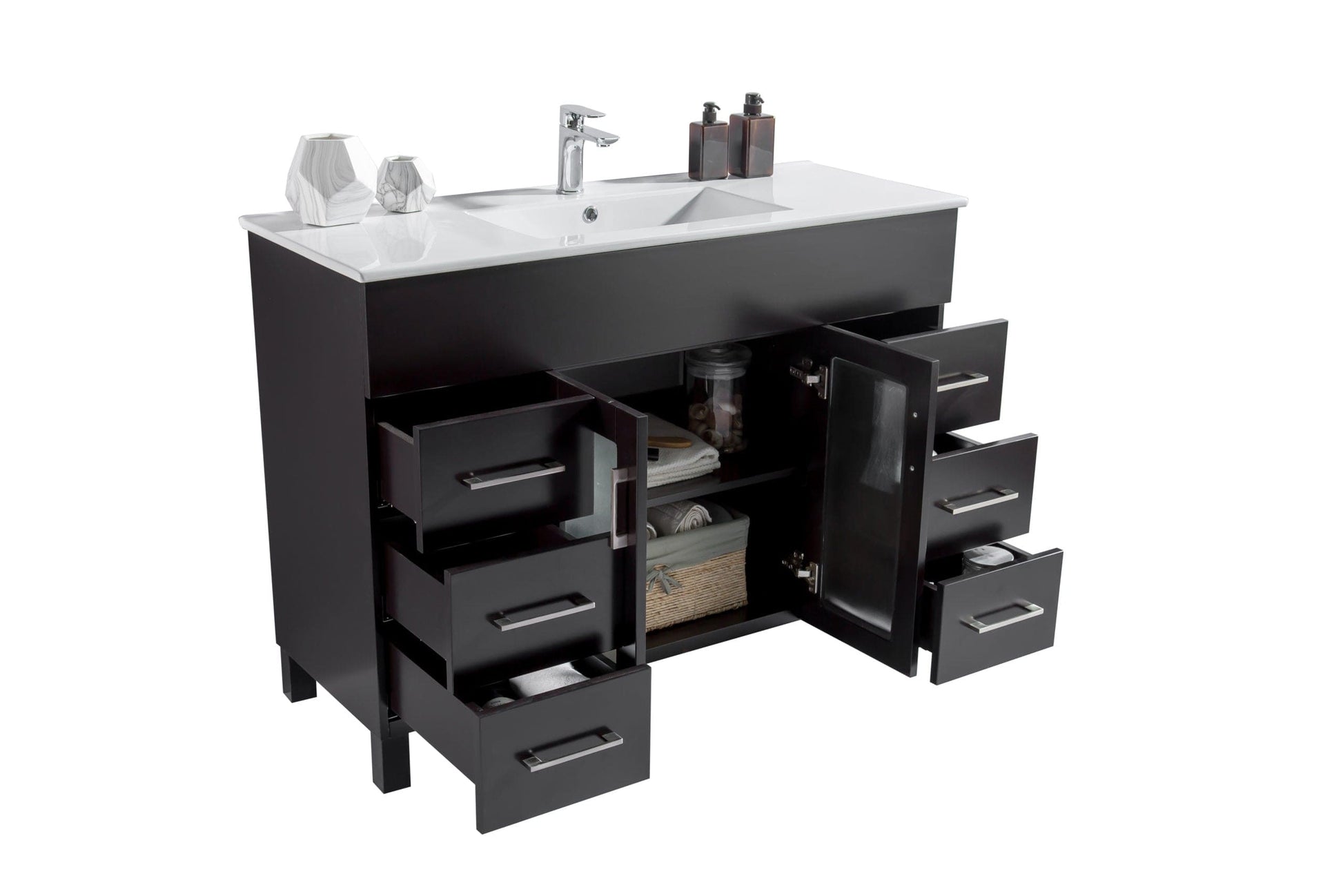 Laviva 31321529-48E-CB Laviva Nova 48" Espresso Bathroom Vanity with White Ceramic Basin Countertop 31321529-48E-CB