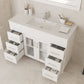 Laviva 31321529-48W-CB Laviva Nova 48" White Bathroom Vanity with White Ceramic Basin Countertop 31321529-48W-CB