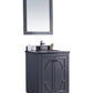 Laviva 313613-24G-BW Laviva Odyssey 24" Maple Gray Bathroom Vanity with Black Wood Marble Countertop 313613-24G-BW