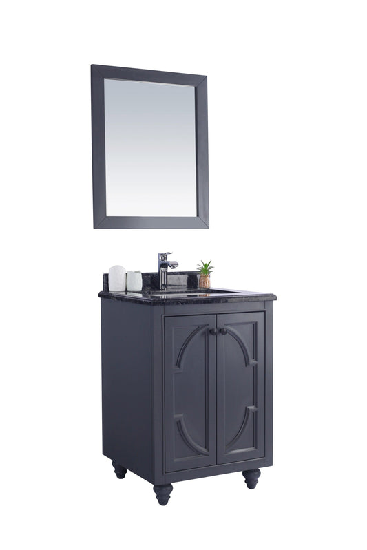 Laviva 313613-24G-BW Laviva Odyssey 24" Maple Gray Bathroom Vanity with Black Wood Marble Countertop 313613-24G-BW