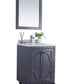 Laviva 313613-24G-BW Laviva Odyssey 24" Maple Gray Bathroom Vanity with Black Wood Marble Countertop 313613-24G-BW