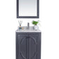 Laviva 313613-24G-WC Laviva Odyssey 24" Maple Gray Bathroom Vanity with White Carrara Marble Countertop 313613-24G-WC