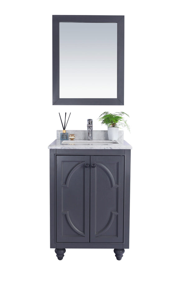 Laviva 313613-24G-WC Laviva Odyssey 24 Maple Gray Bathroom Vanity with White Carrara Marble Countertop 313613-24G-WC