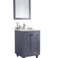 Laviva 313613-24G-WQ Laviva Odyssey 24" Maple Gray Bathroom Vanity with White Quartz Countertop 313613-24G-WQ