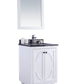 Laviva 313613-24W-BW Laviva Odyssey 24" White Bathroom Vanity with Black Wood Marble Countertop 313613-24W-BW