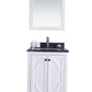 Laviva 313613-24W-BW Laviva Odyssey 24" White Bathroom Vanity with Black Wood Marble Countertop 313613-24W-BW