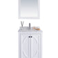 Laviva 313613-24W-WC Laviva Odyssey 24" White Bathroom Vanity with White Carrara Marble Countertop 313613-24W-WC