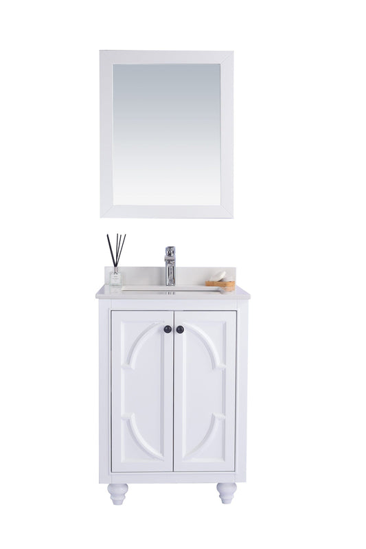 Laviva 313613-24W-WQ Laviva Odyssey 24" White Bathroom Vanity with White Quartz Countertop 313613-24W-WQ