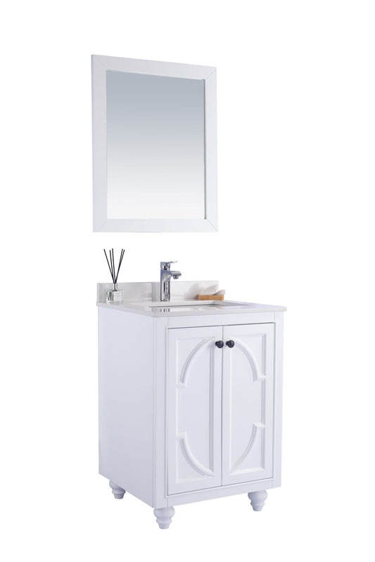 Laviva 313613-24W-WQ Laviva Odyssey 24" White Bathroom Vanity with White Quartz Countertop 313613-24W-WQ