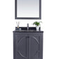 Laviva 313613-30G-BW Laviva Odyssey 30" Maple Gray Bathroom Vanity with Black Wood Marble Countertop 313613-30G-BW