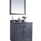 Laviva 313613-30G-BW Laviva Odyssey 30" Maple Gray Bathroom Vanity with Black Wood Marble Countertop 313613-30G-BW