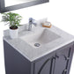 Laviva 313613-30G-WC Laviva Odyssey 30" Maple Gray Bathroom Vanity with White Carrara Marble Countertop 313613-30G-WC