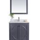 Laviva 313613-30G-WC Laviva Odyssey 30" Maple Gray Bathroom Vanity with White Carrara Marble Countertop 313613-30G-WC