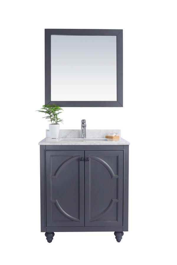 Laviva 313613-30G-WC Laviva Odyssey 30 Maple Gray Bathroom Vanity with White Carrara Marble Countertop 313613-30G-WC