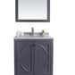 Laviva 313613-30G-WS Laviva Odyssey 30" Maple Gray Bathroom Vanity with White Stripes Marble Countertop 313613-30G-WS