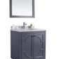 Laviva 313613-30G-WS Laviva Odyssey 30" Maple Gray Bathroom Vanity with White Stripes Marble Countertop 313613-30G-WS