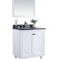 Laviva 313613-30W-BW Laviva Odyssey 30" White Bathroom Vanity with Black Wood Marble Countertop 313613-30W-BW