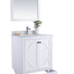 Laviva 313613-30W-BW Laviva Odyssey 30" White Bathroom Vanity with Black Wood Marble Countertop 313613-30W-BW