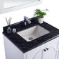 Laviva 313613-30W-BW Laviva Odyssey 30" White Bathroom Vanity with Black Wood Marble Countertop 313613-30W-BW