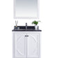 Laviva 313613-30W-BW Laviva Odyssey 30" White Bathroom Vanity with Black Wood Marble Countertop 313613-30W-BW