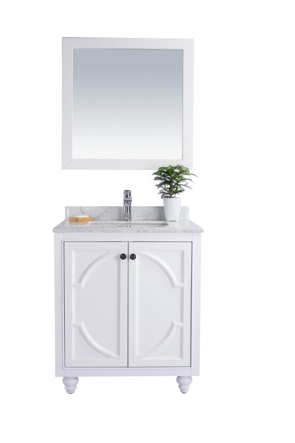 Laviva 313613-30W-WC Laviva Odyssey 30 White Bathroom Vanity with White Carrara Marble Countertop 313613-30W-WC